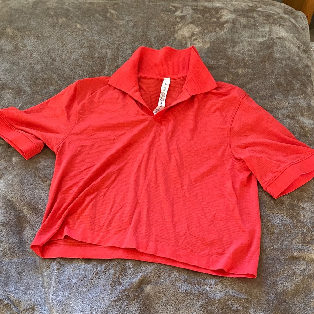 Red Polo Athletic Tech Wear Shirt